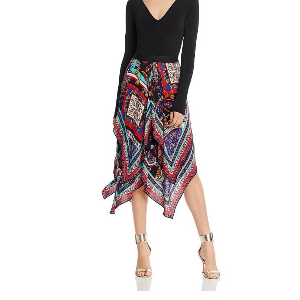 Alice + Olivia Multicolor Asymmetrical Handkerchief Hem Skirt - Picture 5 of 8